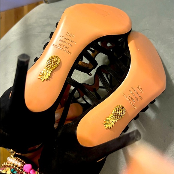 NEW. AQUAZZURA HIGH HEEL SANDALS. - Picture 7 of 11